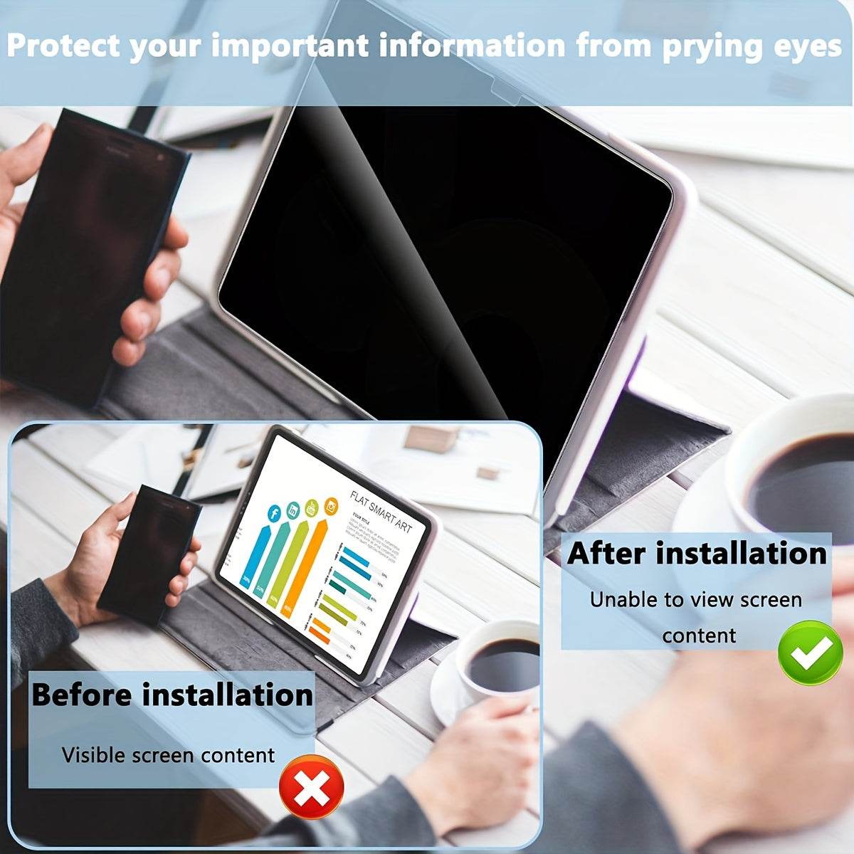 Folie de Protecție Anti-spion 10.9-inch pentru iPad 10 Generația - Venduqo