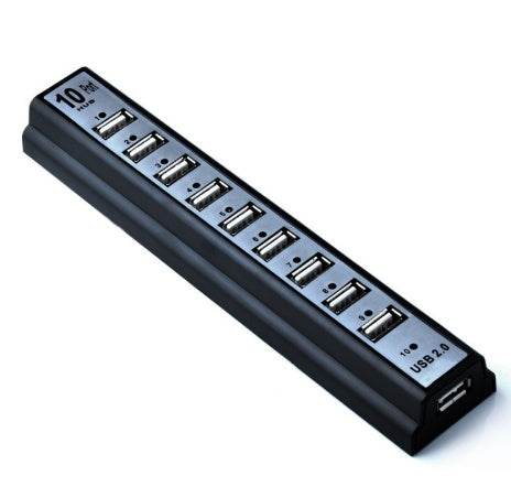 GOOJODOQ Hub USB 10 Porturi cu Adaptor de Alimentare AC - Venduqo