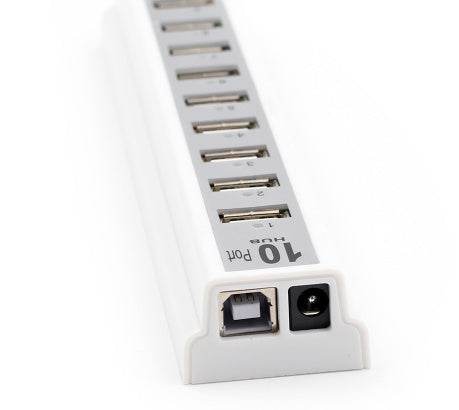 GOOJODOQ Hub USB 10 Porturi cu Adaptor de Alimentare AC - Venduqo