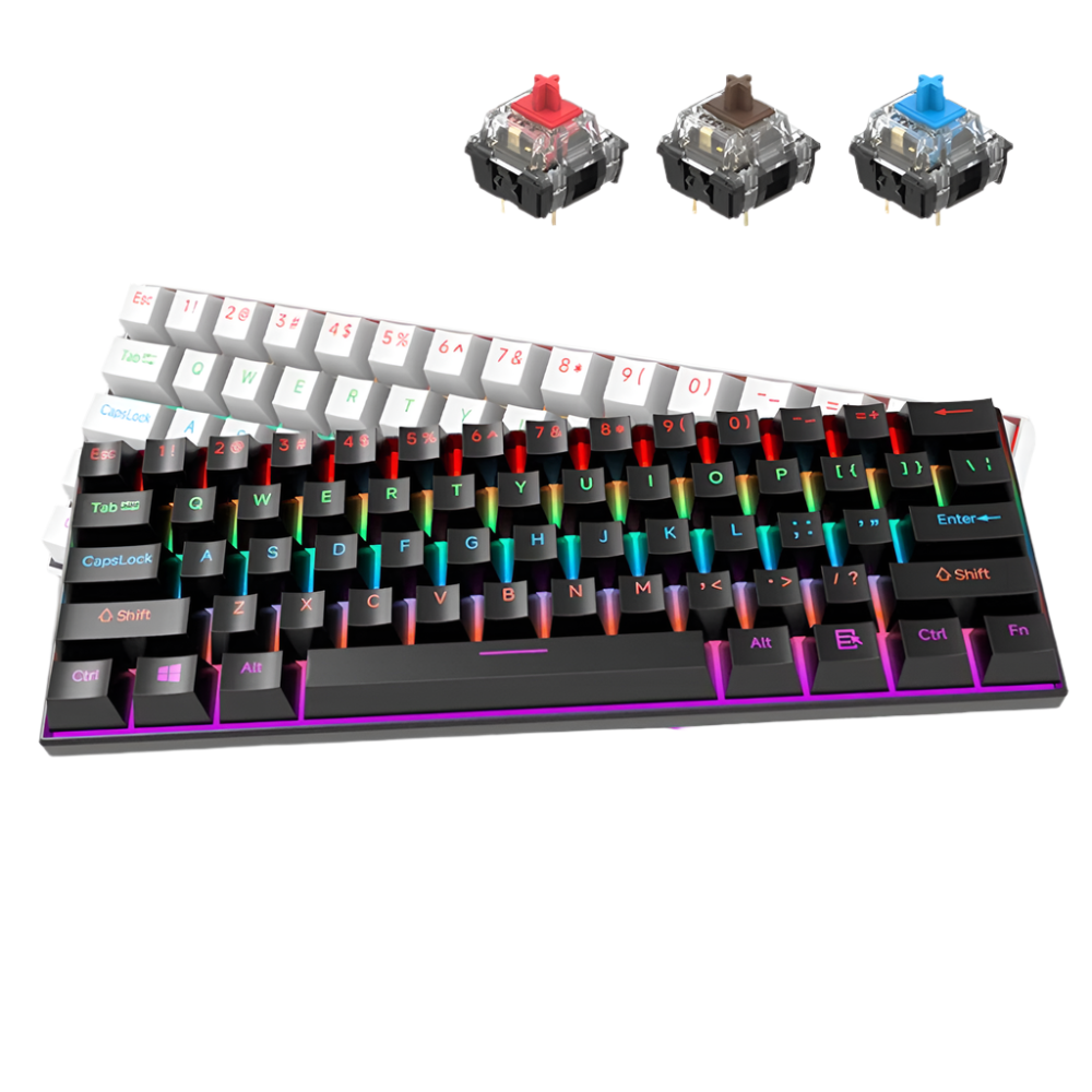 61-Key Mechanical Keyboard with Customizable Switches