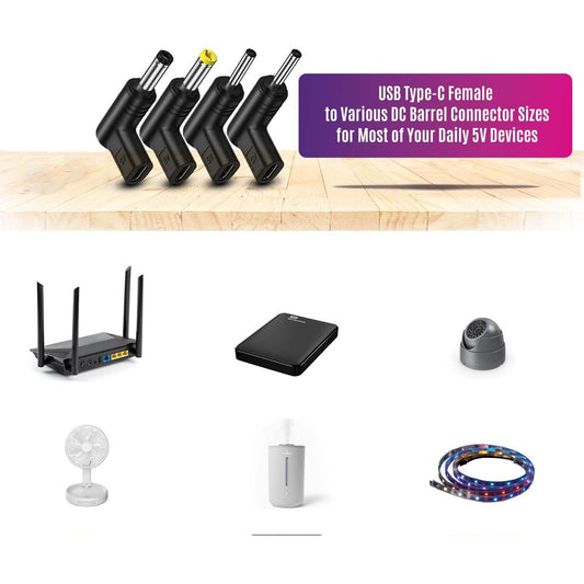 Adaptor USB-C la DC cu Conector Îndreptat de 90 de Grade - Venduqo