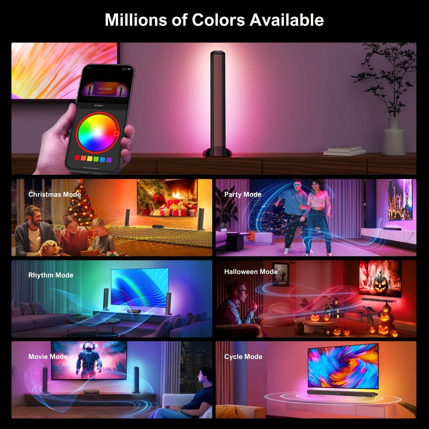 Soundbar ULTIMEA 5.0ch cu RGB – Control prin Aplicație - Venduqo