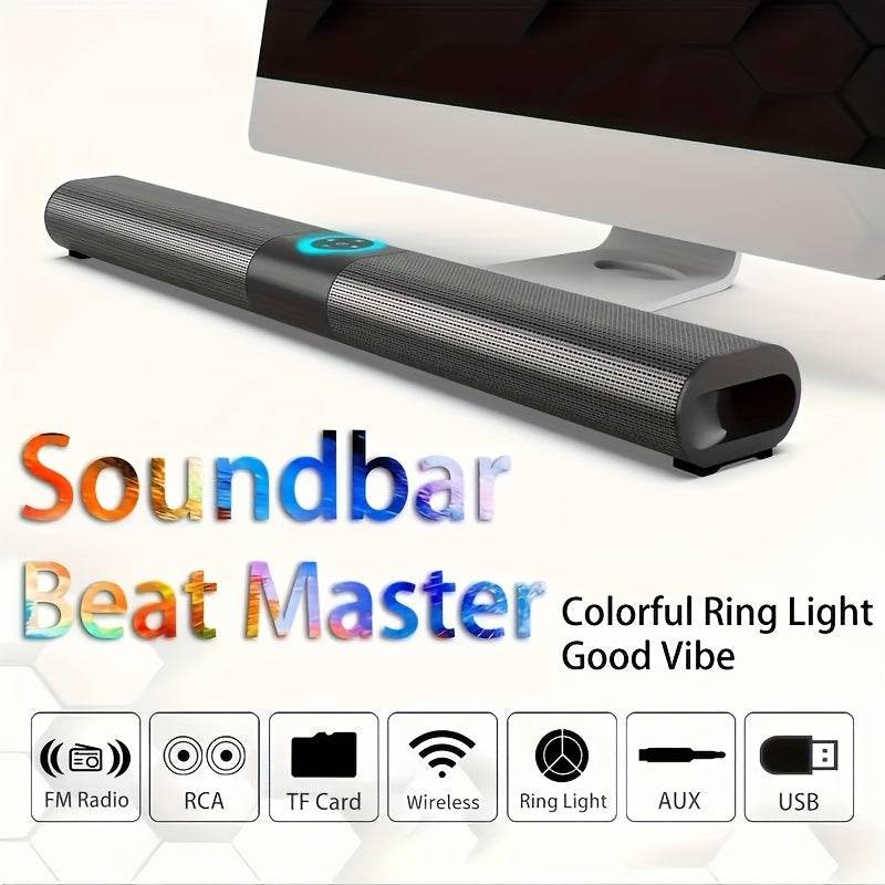WZERTKNV Wireless Soundbar for TV & PC - Enhanced Audio Experience