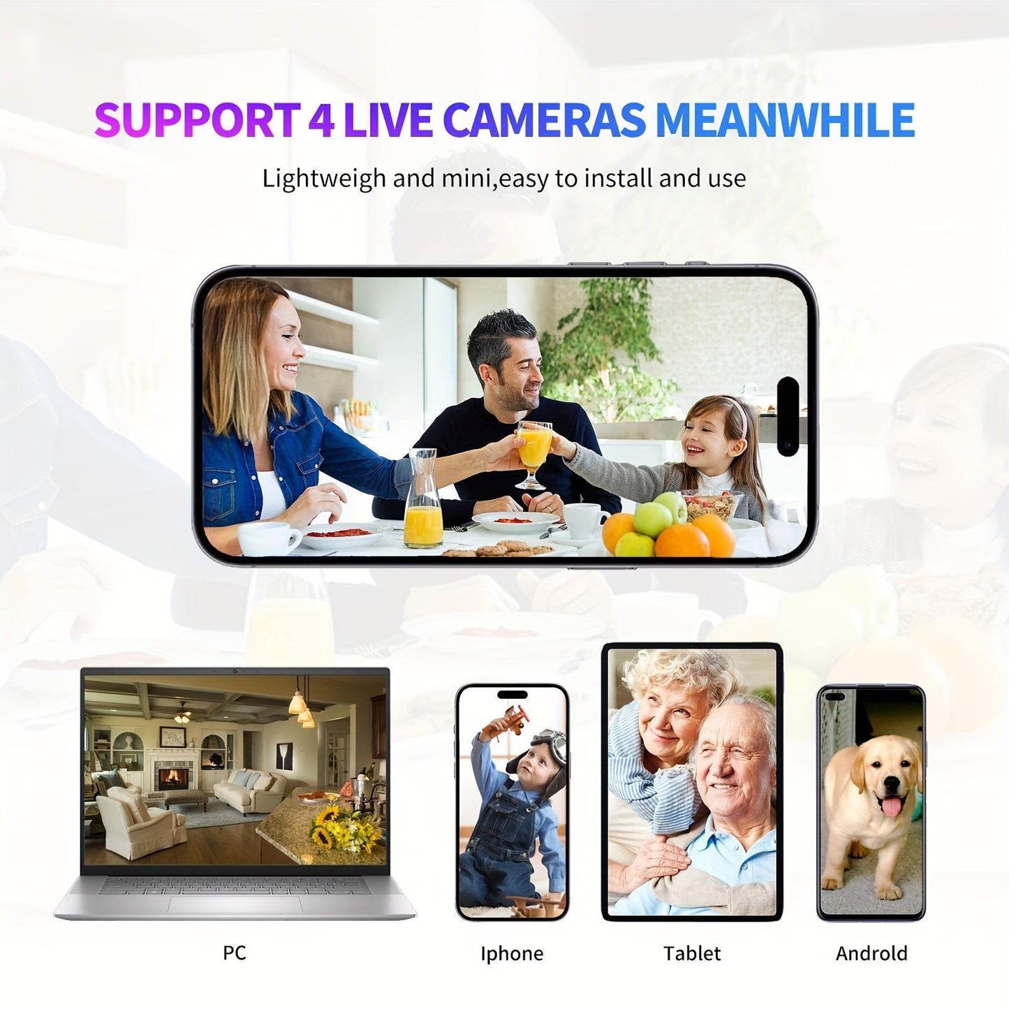 Cameră de supraveghere mini cu magnet, WiFi și vizionare de la distanță - Venduqo