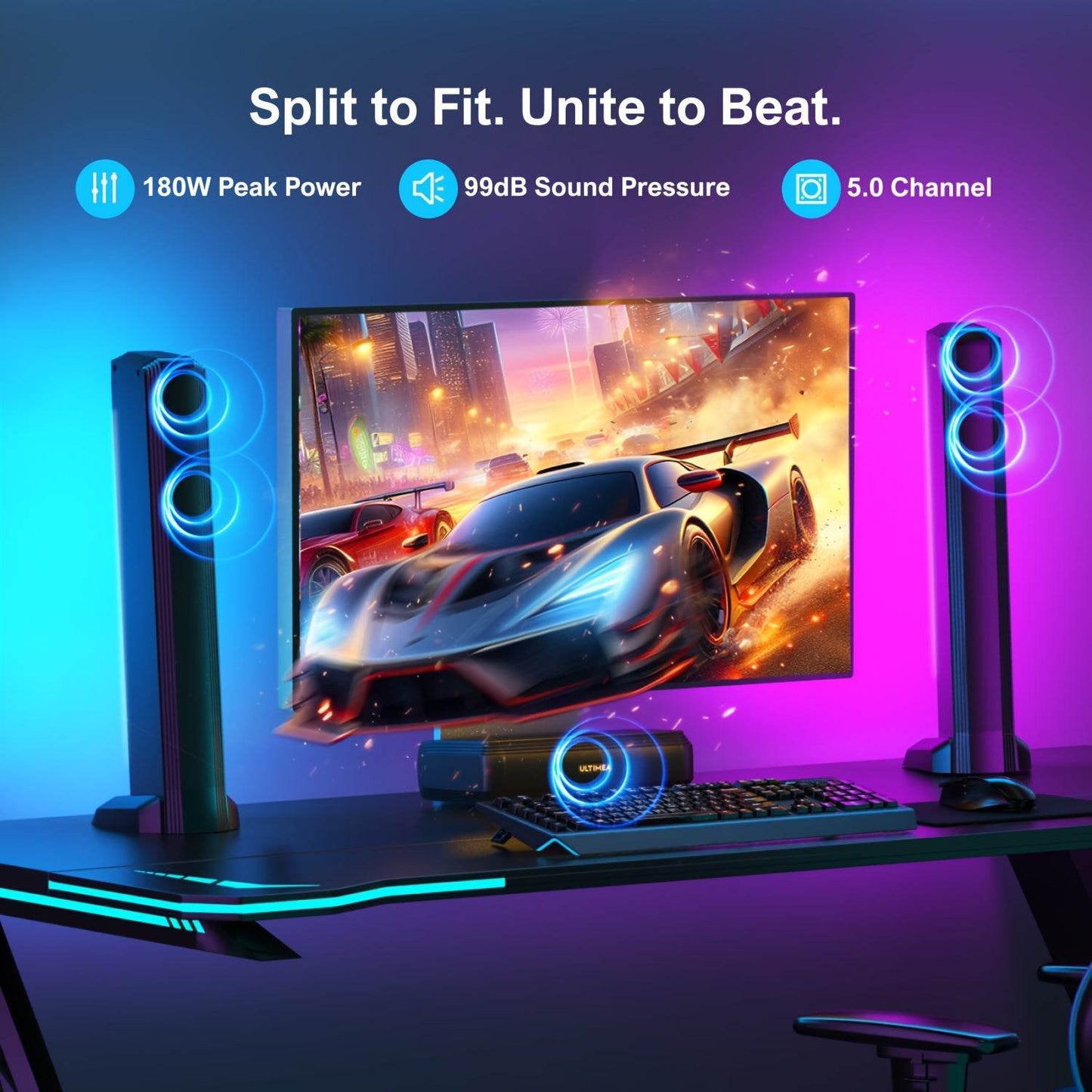Soundbar ULTIMEA 5.0ch cu RGB – Control prin Aplicație - Venduqo