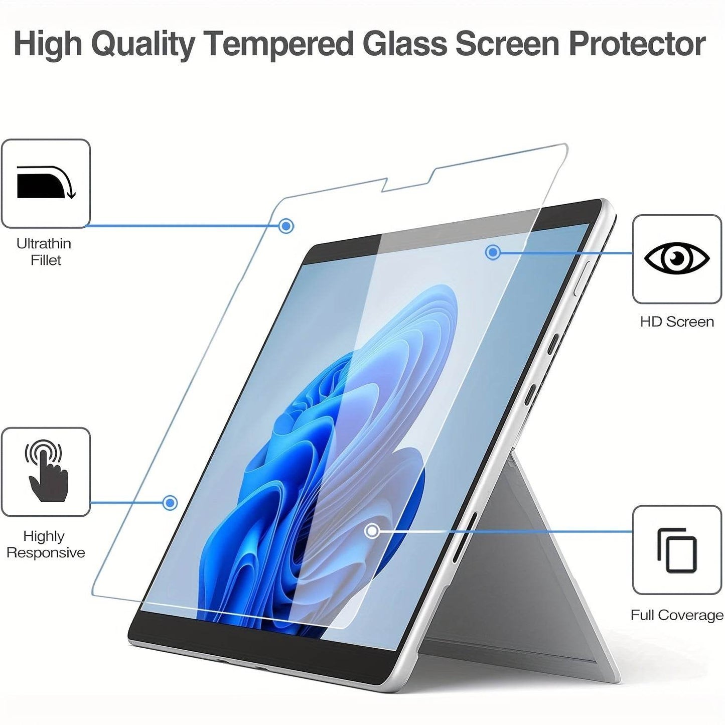 Protecție ecran din sticlă temperată 9H pentru Microsoft Surface Pro - Venduqo