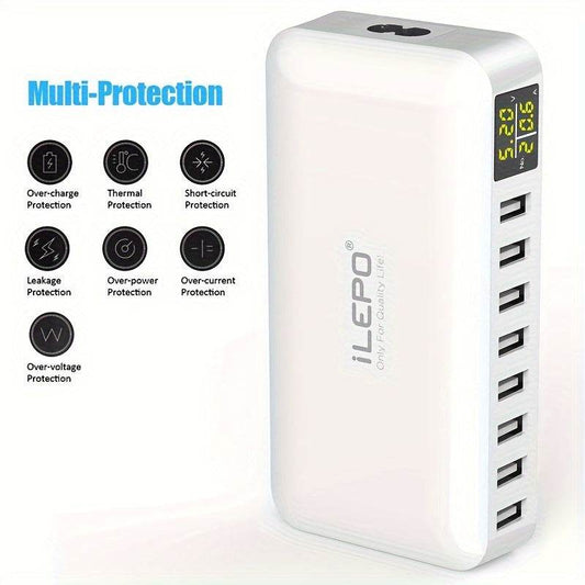 40W Multi-Functional Rapid Charger - 8 USB Ports