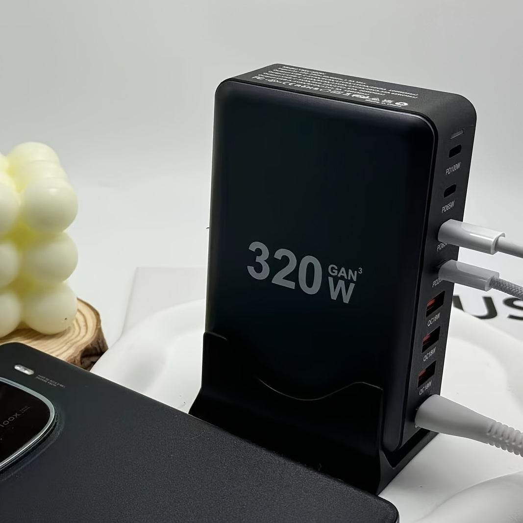 Încărcător PD USB-C 320W GaN III cu 8 Porturi - Venduqo