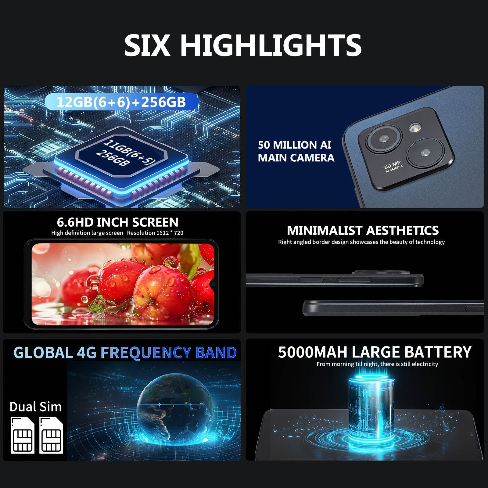 Smartphone Redbeat E3 2024 - 12GB RAM, 256GB ROM, 50MP Camera - Venduqo