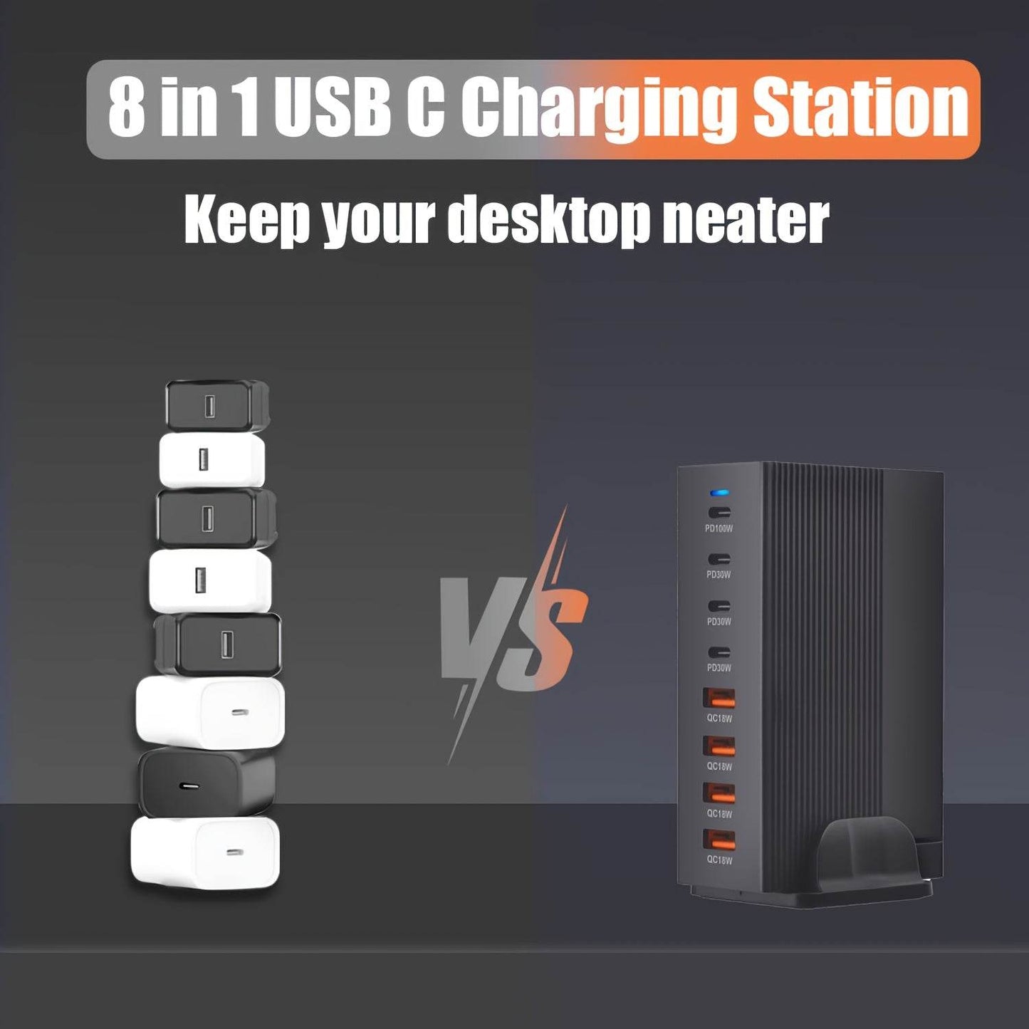 Încărcător Rapid 240W GaN cu 8 Porturi USB - Venduqo
