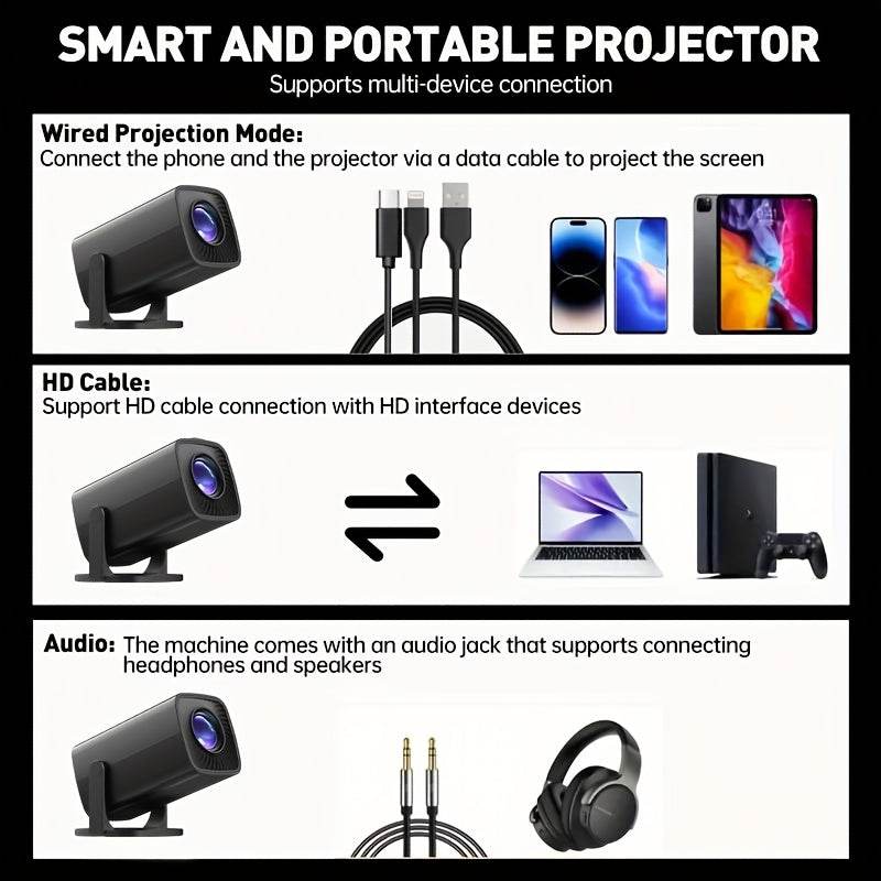 Proiector Smart Portabil pentru Acasă - Venduqo