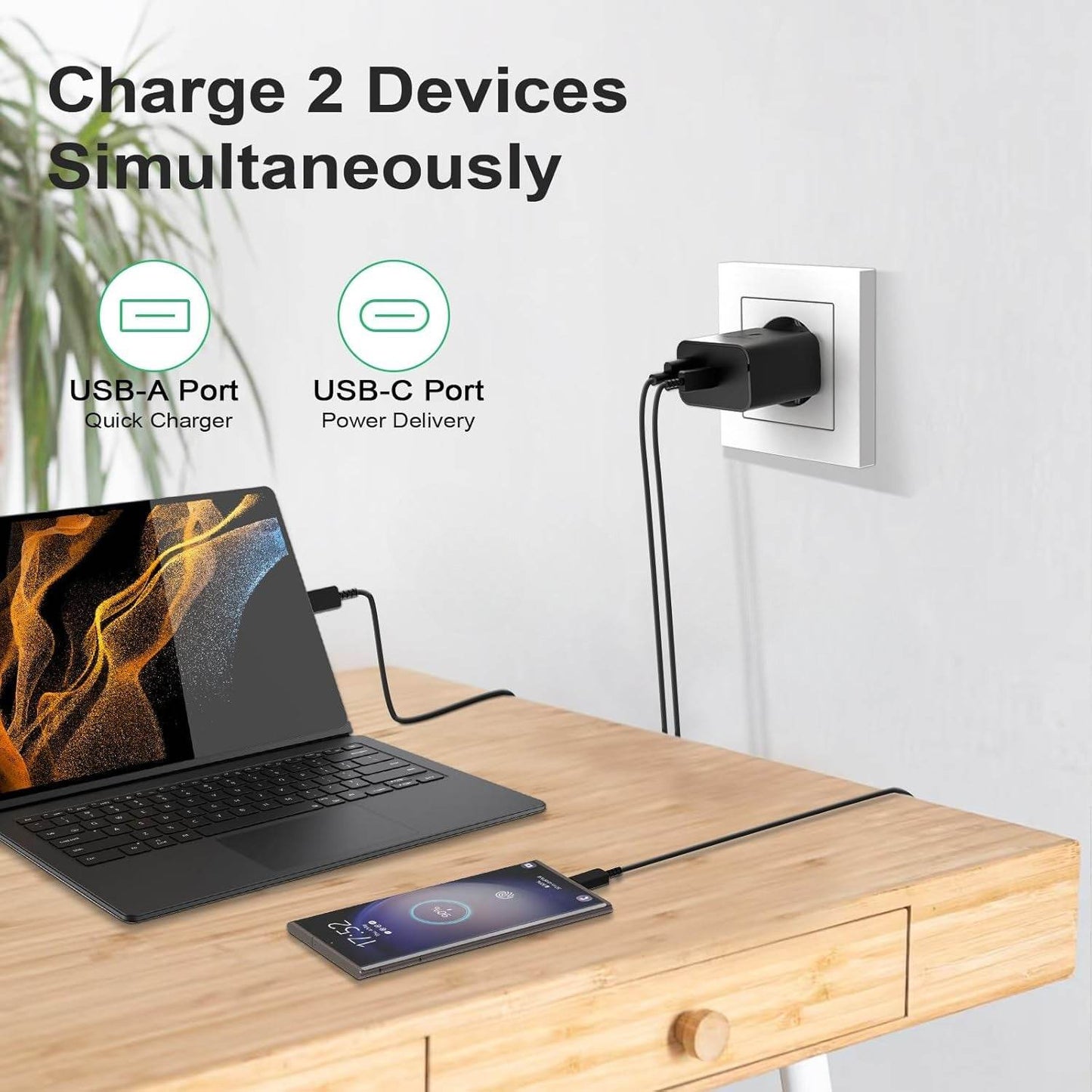 Încărcător Rapid Dual Port USB-C 40W - Venduqo