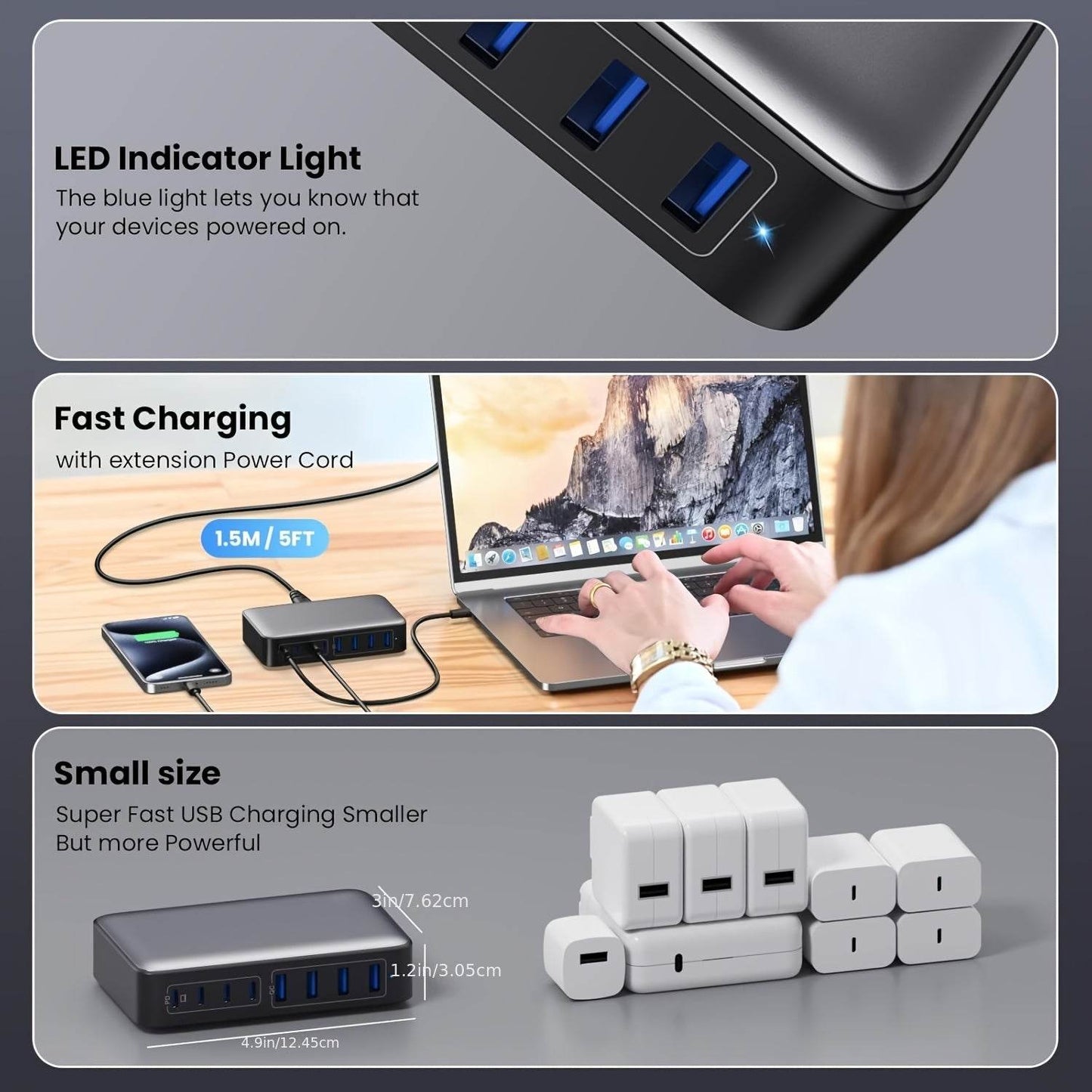 Încărcător Rapid USB-C 200W cu Tehnologie GaN III - Venduqo