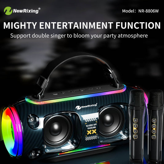 Boxe Portabile Wireless cu Karaoke și 2 Microfoane - Venduqo