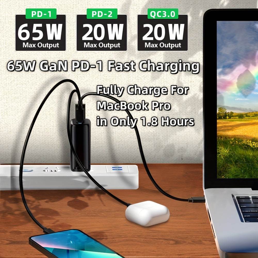 Încărcător Rapid GaN 85W USB Type-C pentru iPhone, Samsung, MacBook - Venduqo