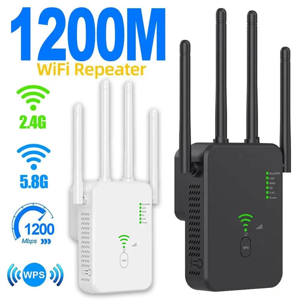 Router Wireless Repeater 1200Mbps Dual-Band WiFi Extender - Venduqo