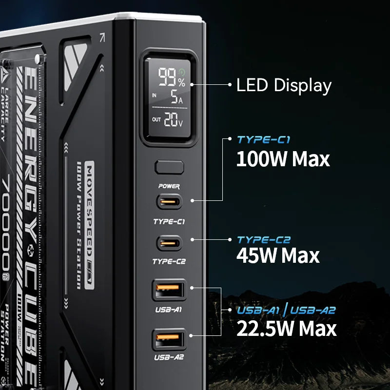 Baterie Externă MOVESPEED Z70 Pro 70000mAh Fast Charge