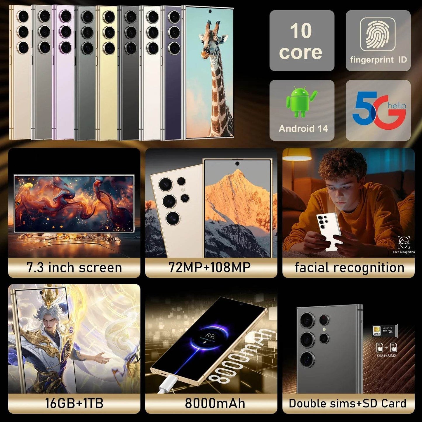 Smartphone S25 Ultra 2025 - 7.3 Inch, 5G, Dual SIM, Unlocked - Venduqo