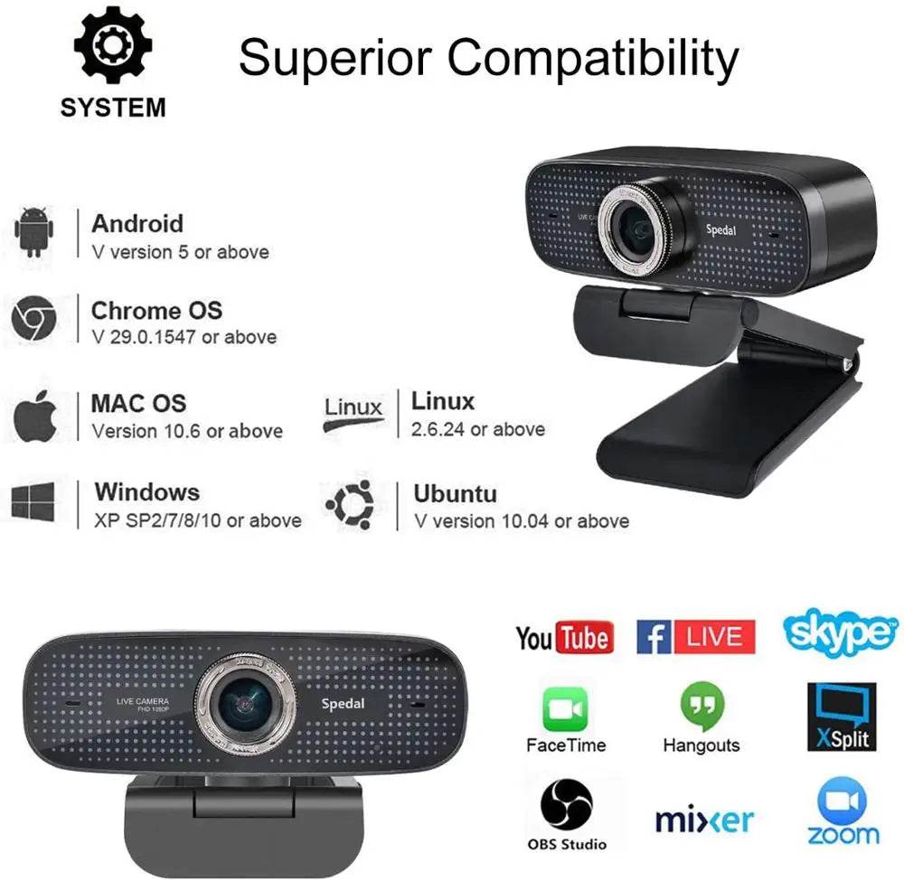 Cameră Web Spedal C922 1080P Full HD cu Microfon Integrat - Venduqo