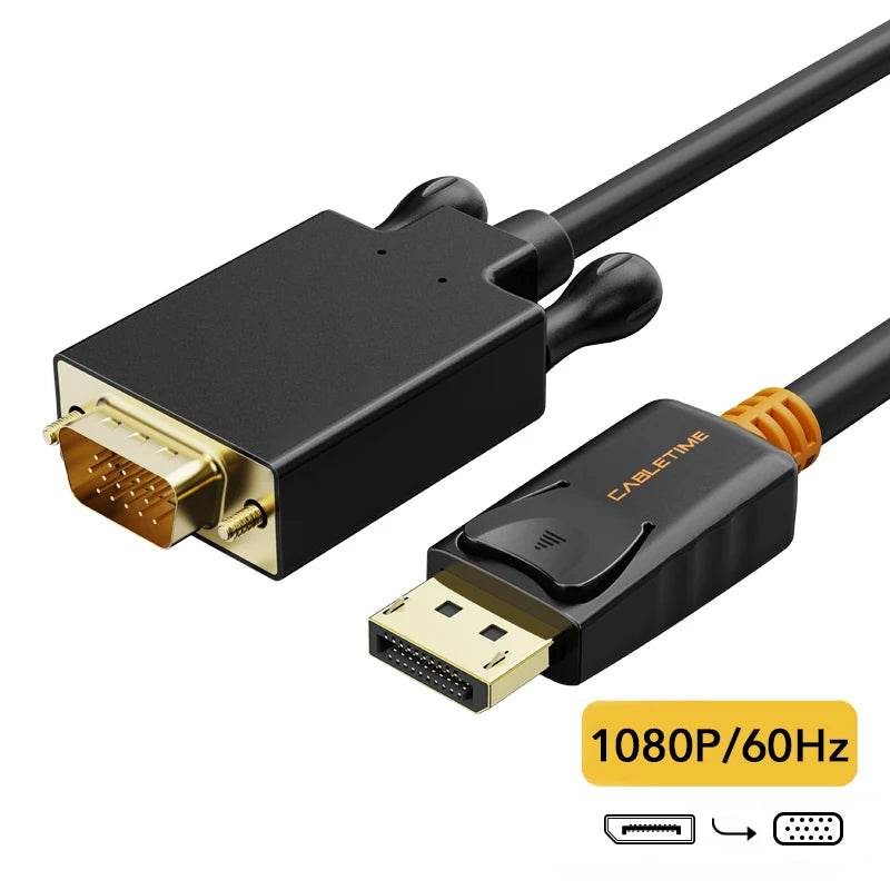 CABLETIME Cablu DisplayPort la VGA 2m - DP la VGA - Venduqo