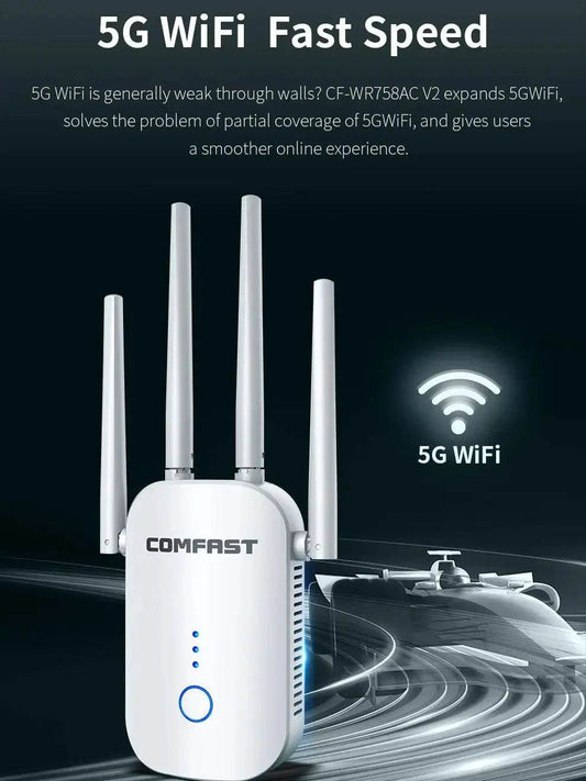 COMFAST CF-WR758AC Repeater WiFi Dual Band 1200Mbps - Venduqo