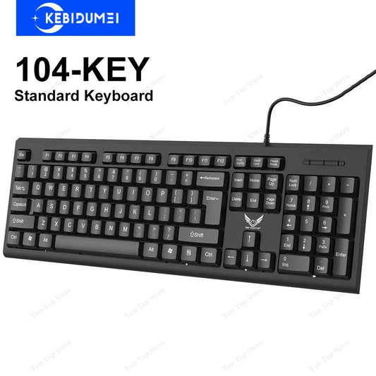 Wired Ergonomic Keyboard with 104 Keys for PC and Laptop