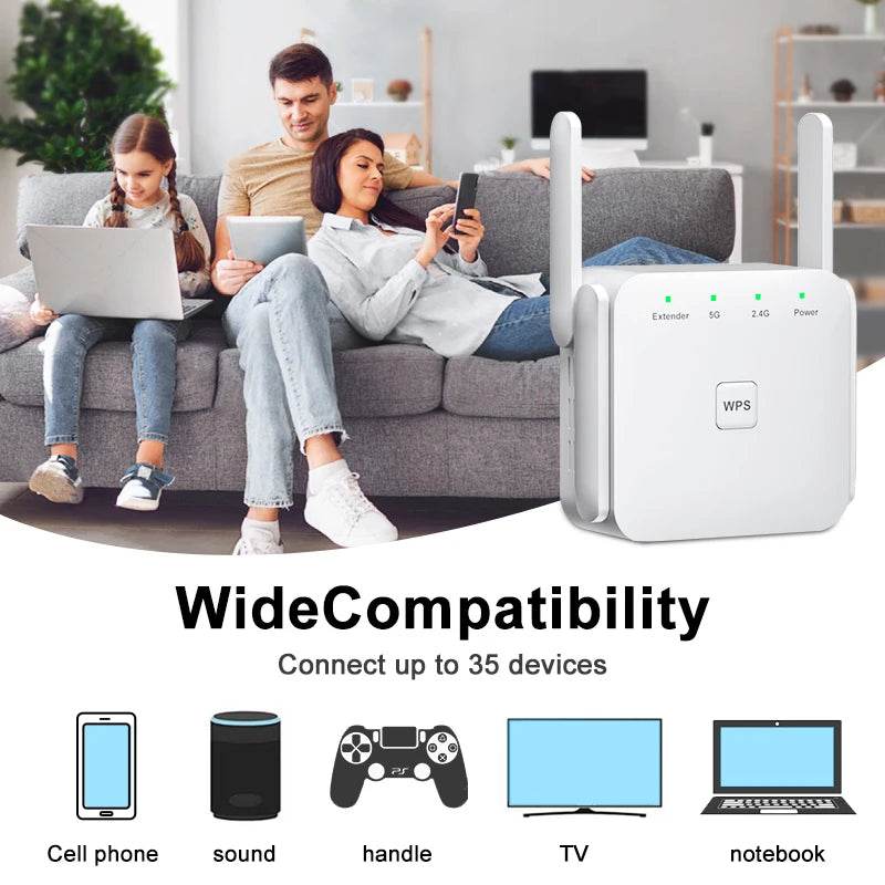 Repeater WiFi 5G AC1200 - Extensor Wireless 1200Mbps - Venduqo