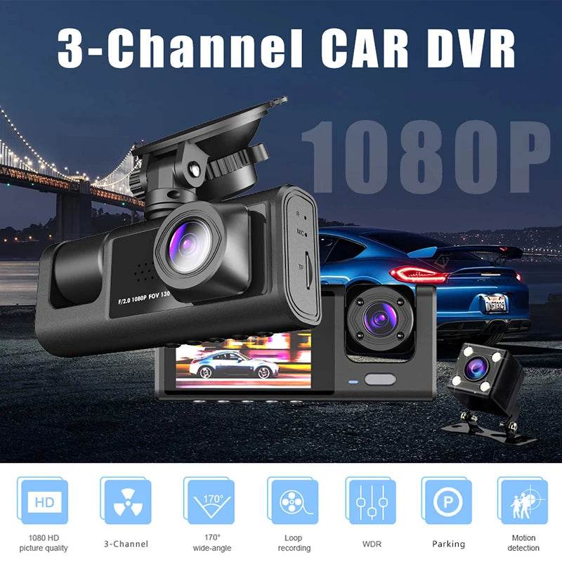 Cameră Auto Dash Cam 2/3 Canale 1080P cu Cameră Spate - Venduqo