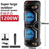 1200W Portable Bluetooth Speaker with 8-Inch Subwoofer
