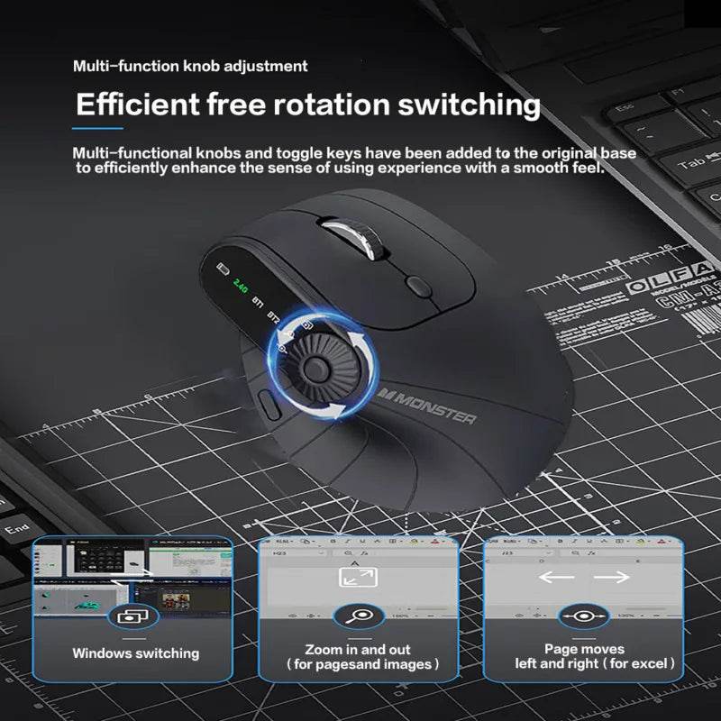 Mouse Ergonomic Vertical Multi-Dispozitiv Bluetooth Reîncărcabil - Venduqo