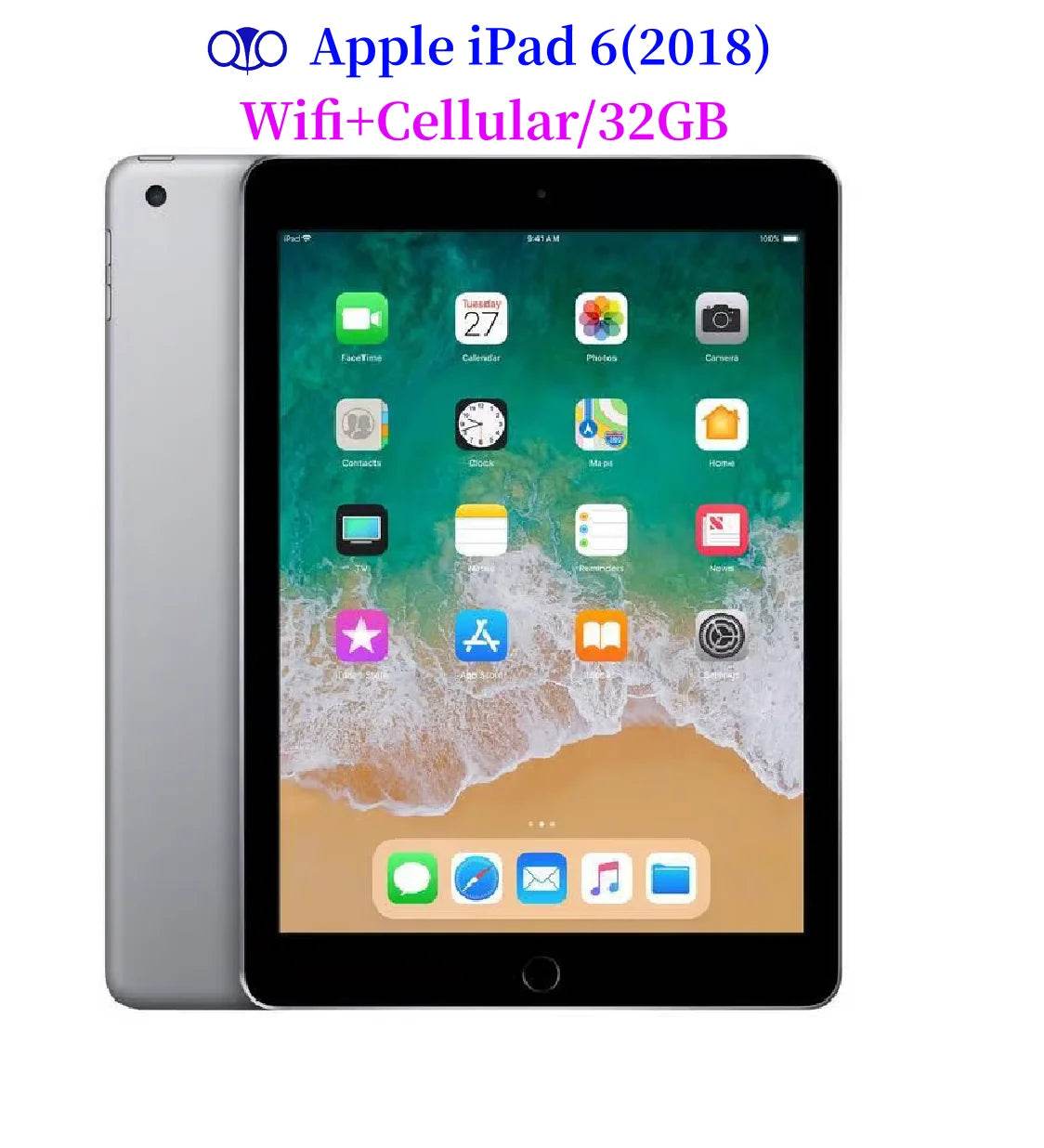 Apple iPad 9.7" 2018 Unlocked - 32GB WiFi+Cellular