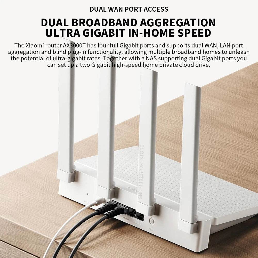 Router Xiaomi AX3000T - WiFi 6, 2.4GHz & 5GHz, 3000Mbps - Venduqo