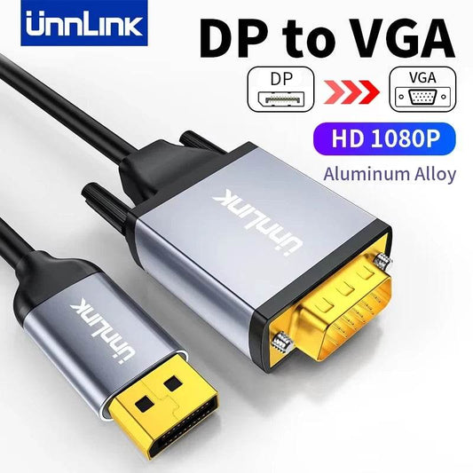 Unnlink DisplayPort to VGA Adapter 1.8m - 1080P