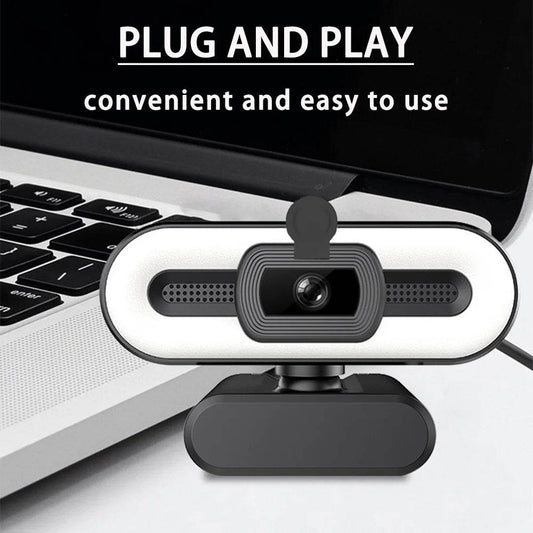 4K Ultra HD Webcam with Fill Light and Autofocus