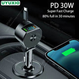 30W Fast Car Charger with USB C PD & Voltage Display