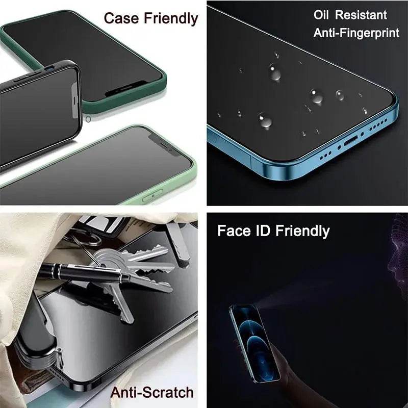 Set 2PCS Sticlă Anti-Spion + 1PC Husa pentru iPhone 11-15 Pro Max - Venduqo