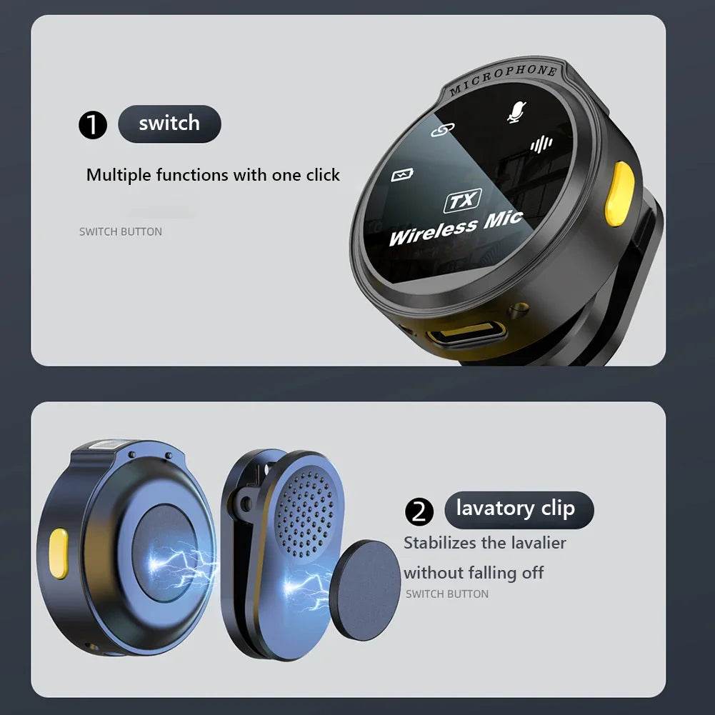 Microfon Lavalier Wireless Powerwin J6 cu Clip Magnetic - Venduqo