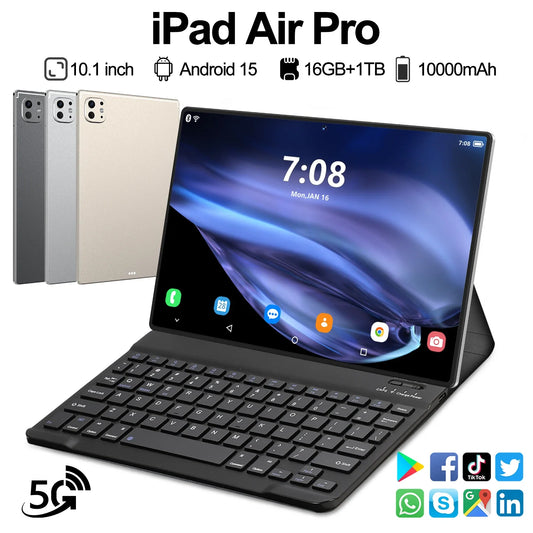 iPad Air Pro 2025 - 10.1" HD 4K Tablet, 16GB RAM, 1TB Storage