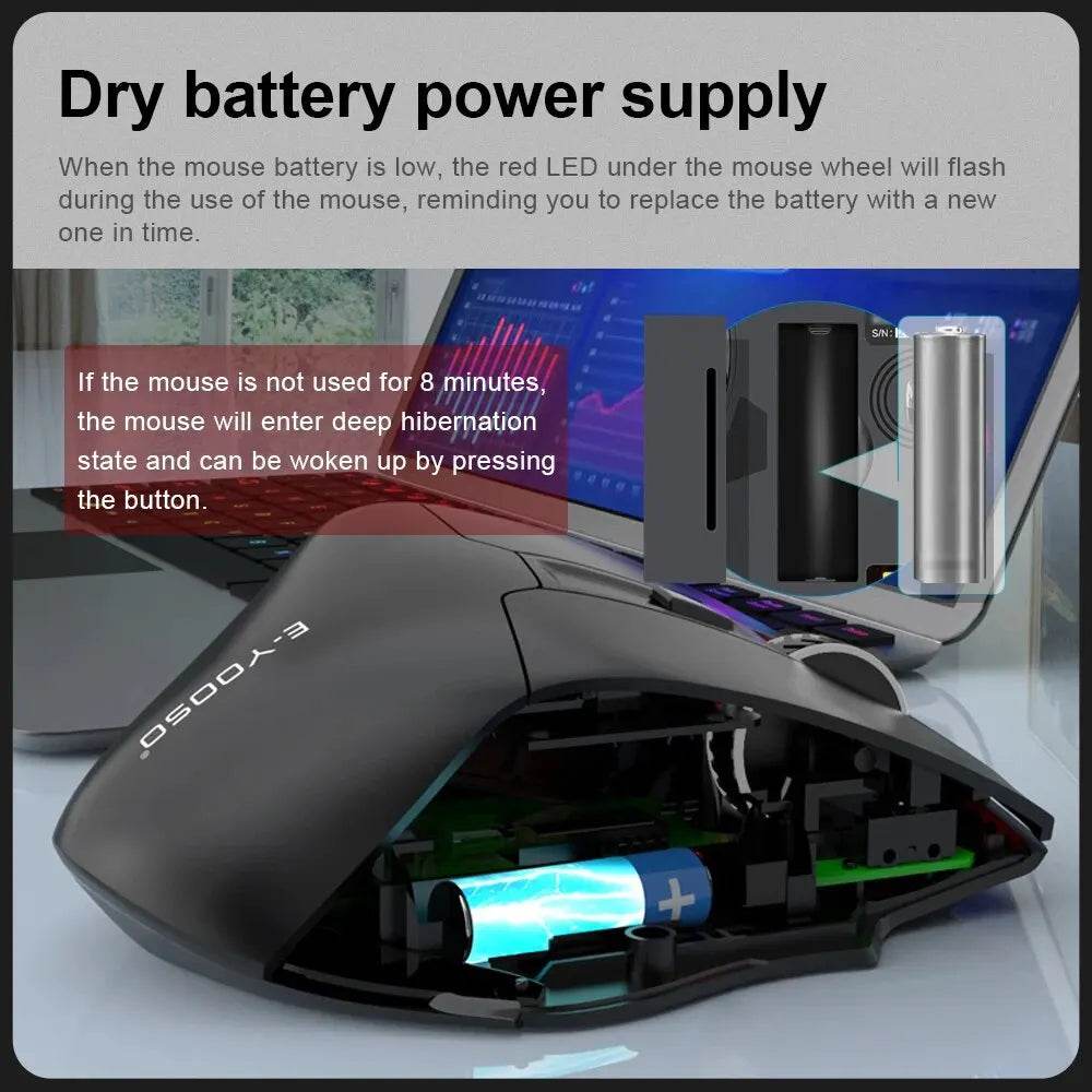 Șoarece de Gaming E-YOOSO X-31 Wireless USB 2.4G pentru Mâini Mari - Venduqo