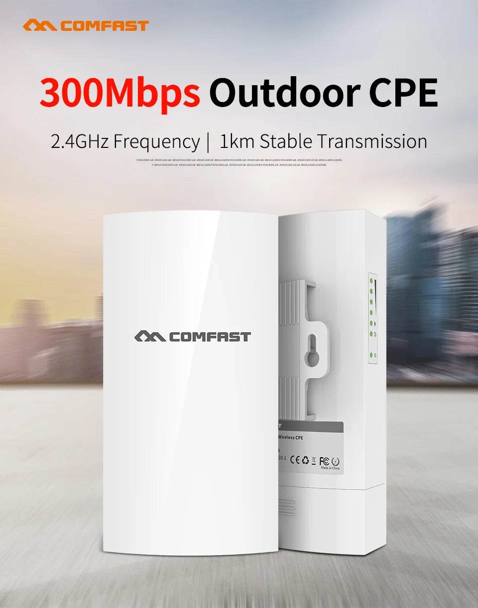 Comfast Outdoor Access Point 300Mbps 1KM WiFi Antena 9dBi - Venduqo