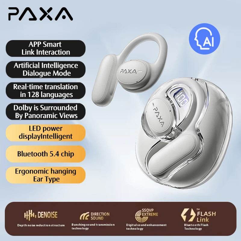 Căști Bluetooth PAXA OpenAirUltra AI cu Traducere în Timp Real - Venduqo