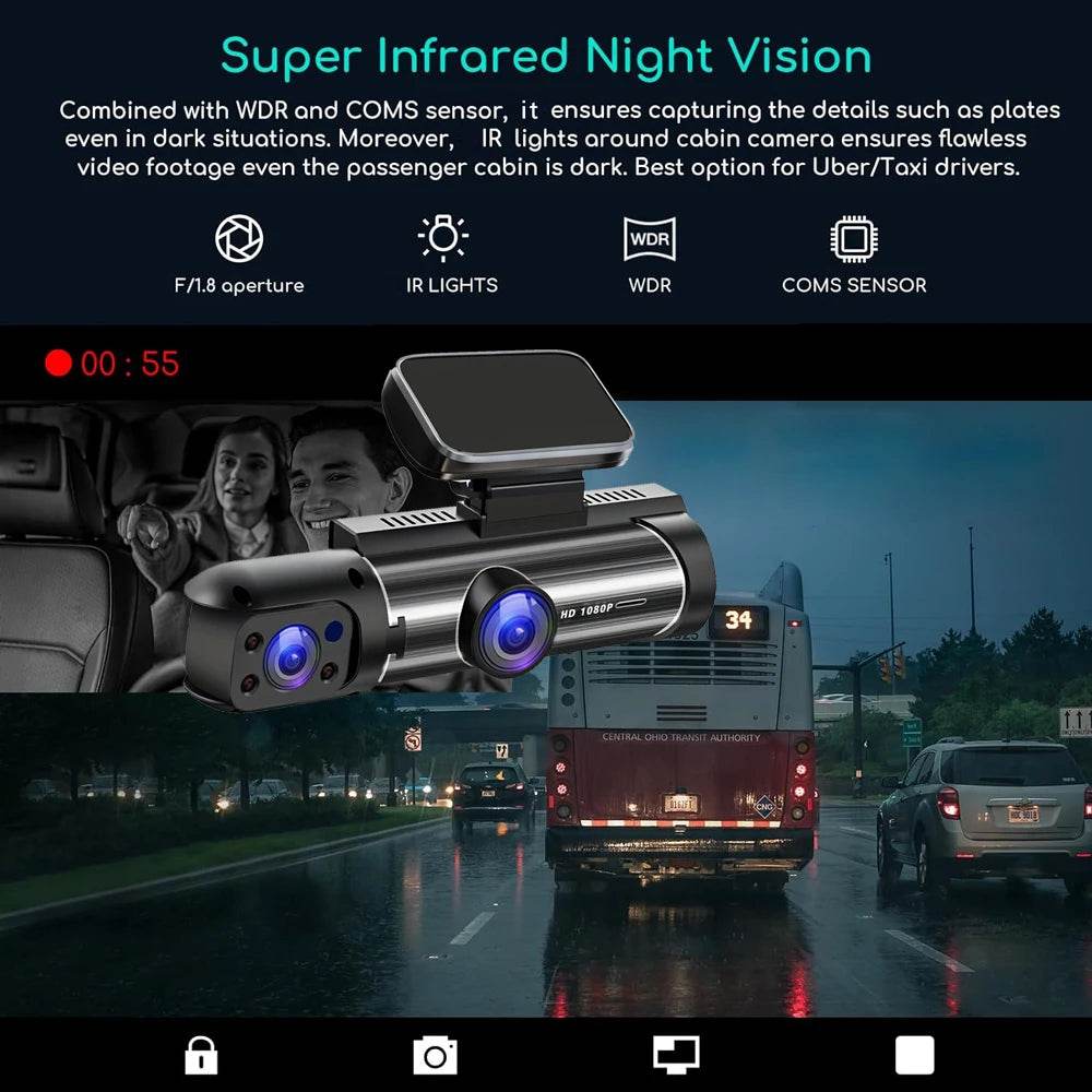 Camera Auto DVR Dual Lens FHD 1920*1080P - Venduqo