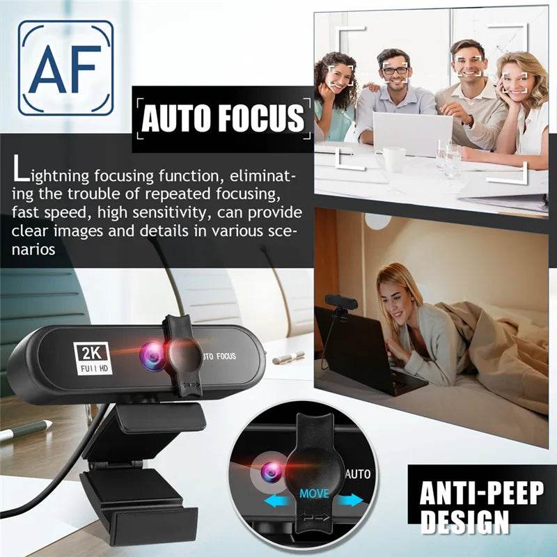 Cameră Web 4K cu Autofocus pentru Laptop și Desktop - Venduqo