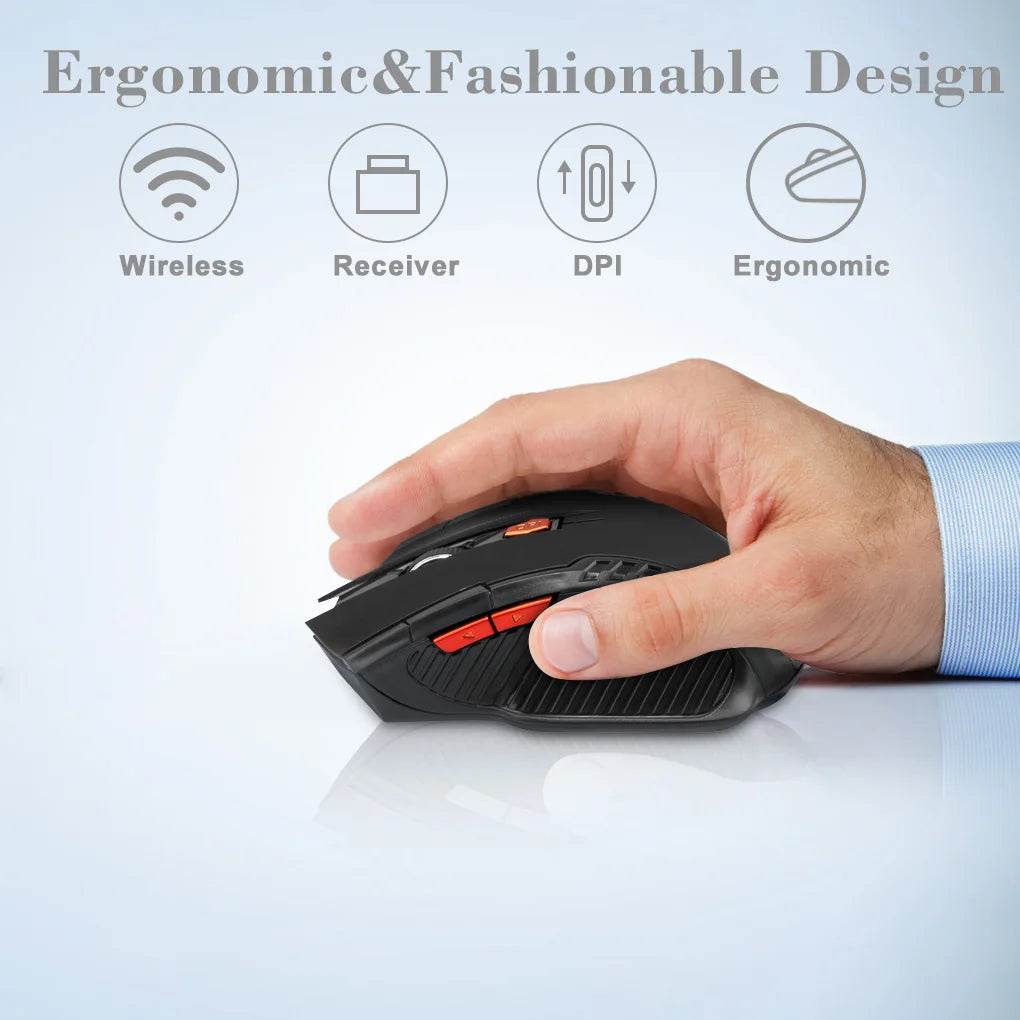 Mouse Wireless 2.4G 1600DPI pentru Gaming cu 6 Butoane - Venduqo