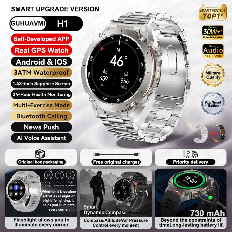 GPS Smartwatch for Adventurers - 1.43" AMOLED Waterproof