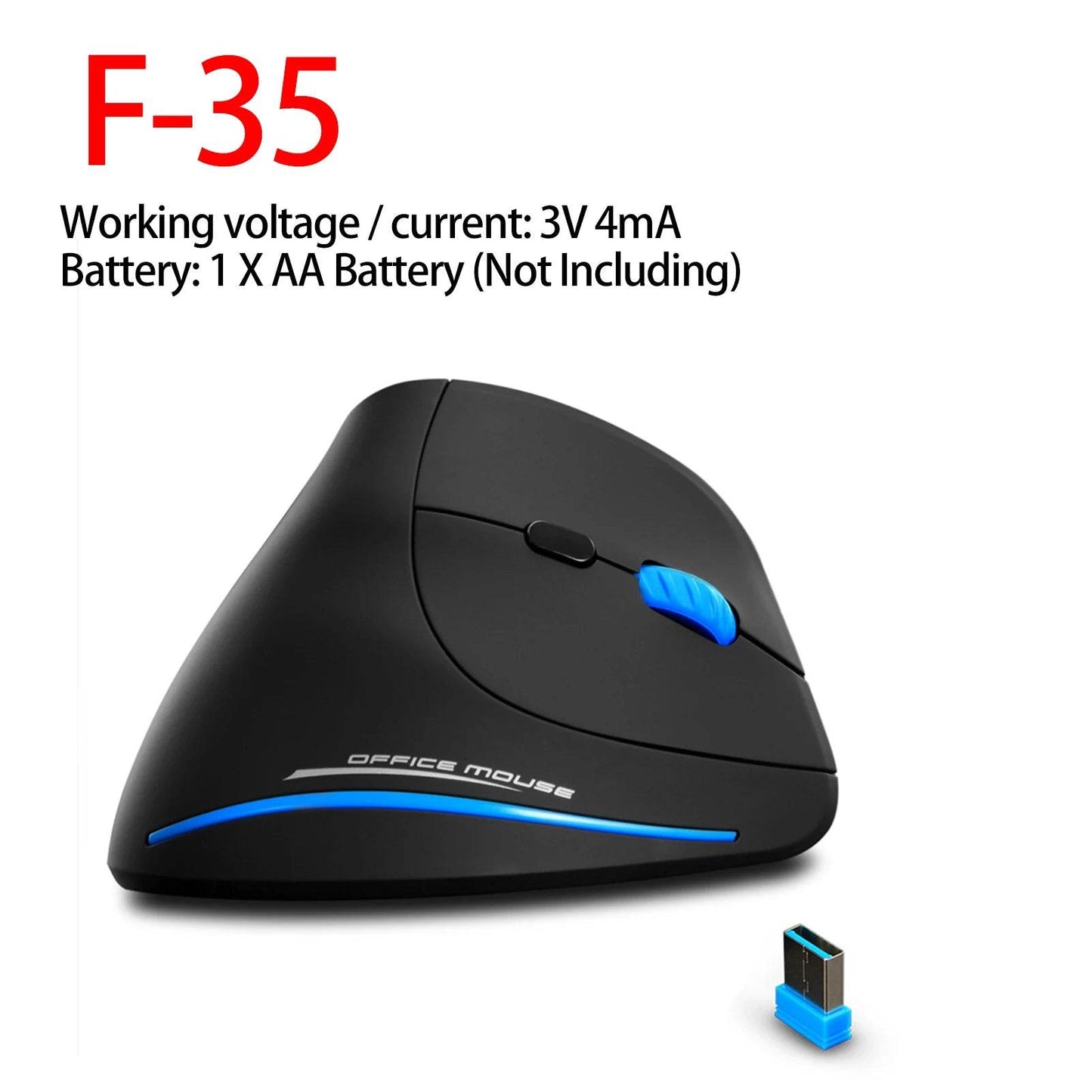 Mouse Vertical Ergonomic F-26C 2.4G Wireless 3200DPI - Venduqo