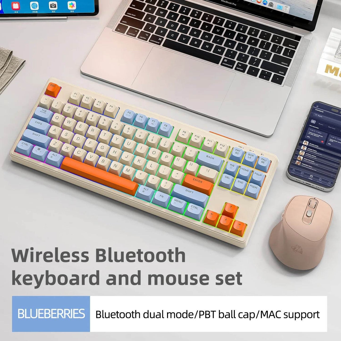 M87 Tastatură Wireless cu 87 Taste, Bluetooth și RGB - Venduqo