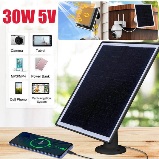 30W 5V Solar Panel for USB/Type-C Outdoor Charging