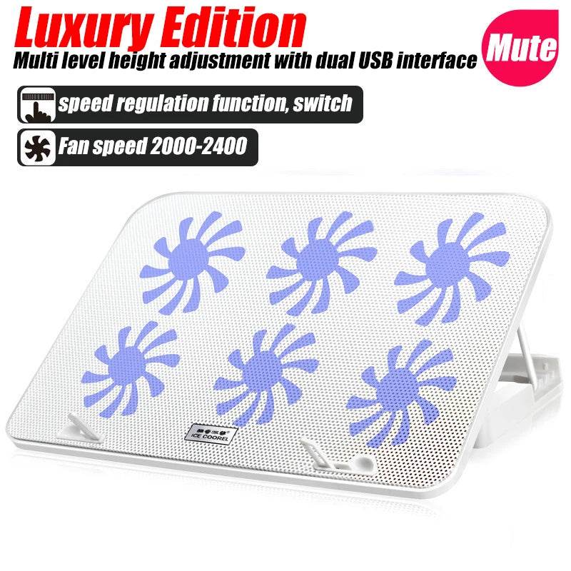 Răcitor Laptop Gaming COOLCOLD A9 cu RGB și 6 Ventilatoare - Venduqo