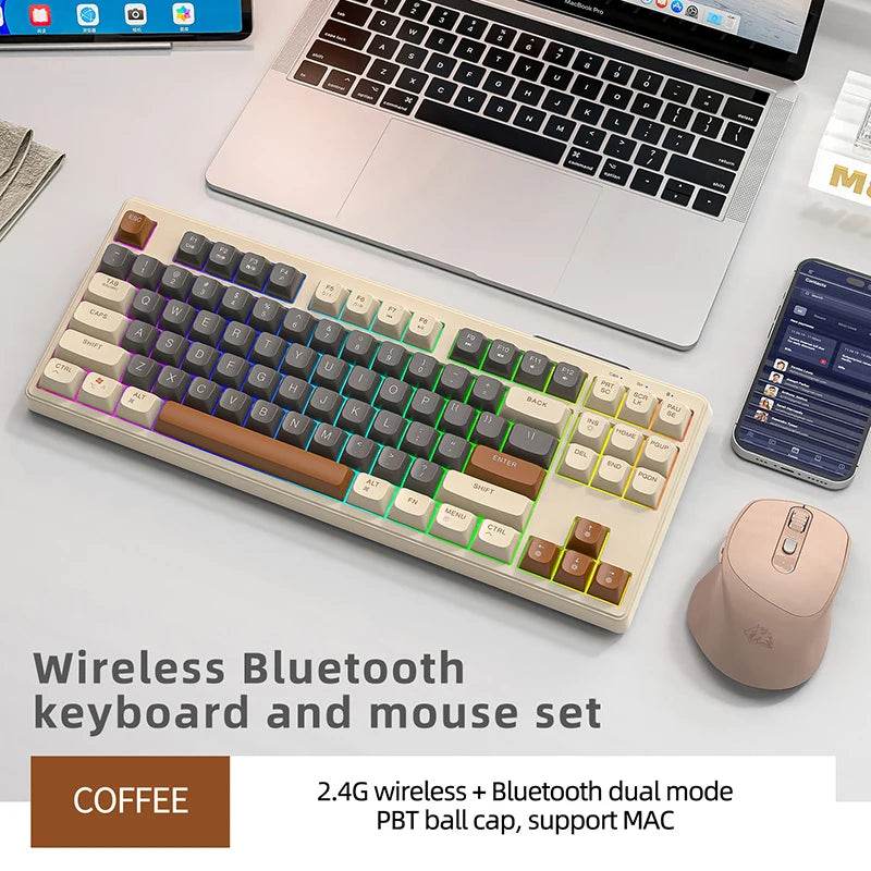 M87 Tastatură Wireless cu 87 Taste, Bluetooth și RGB - Venduqo